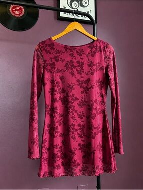 🌼 3/$15 Pink Floral Long Sleeve Tunic Top